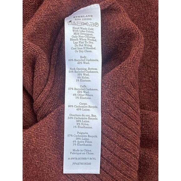 Everlane Men’s The Recashmere V-Neck Sweater Cashmere/Merino Wool Sz XXL - Picture 4 of 4